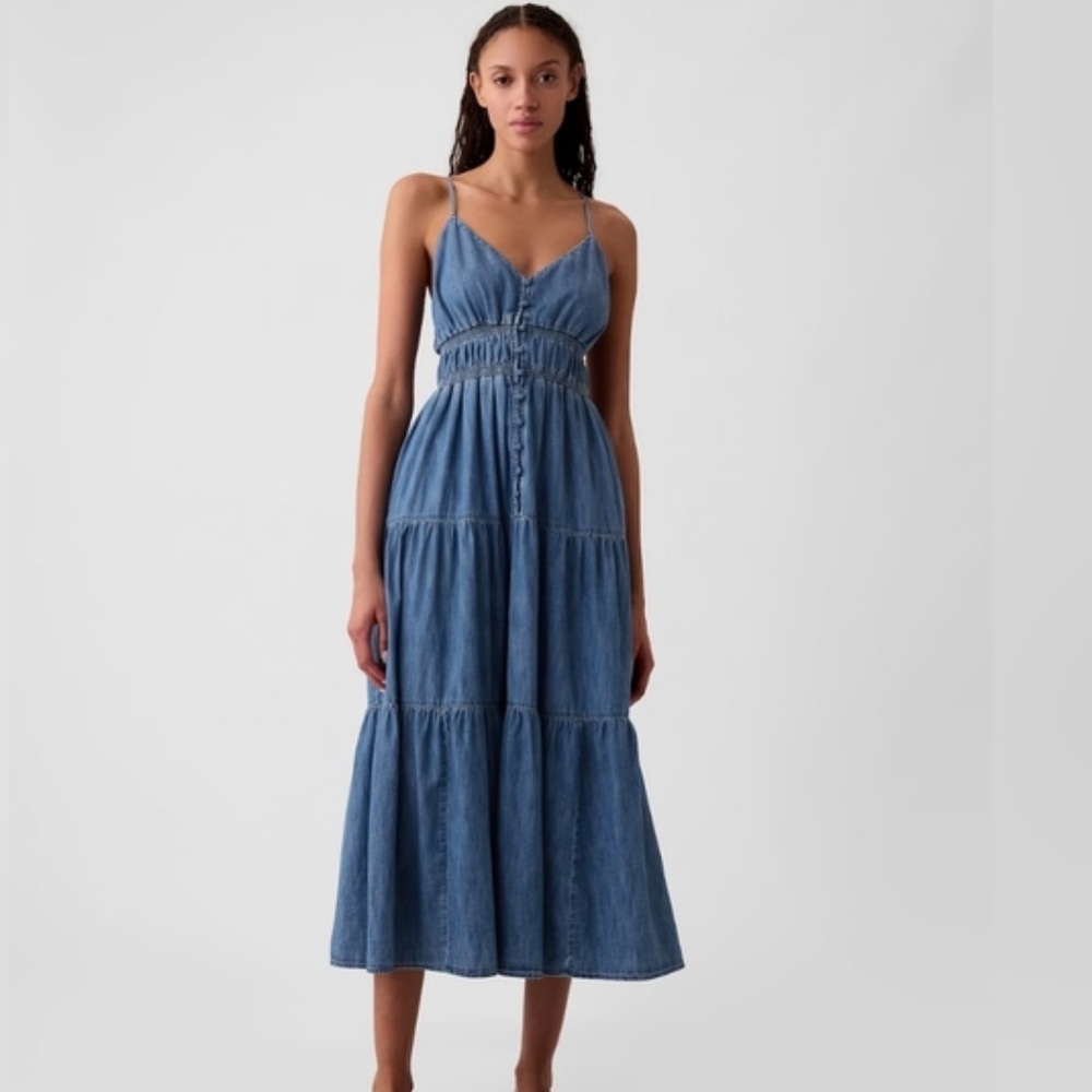 Gap for Good Blue Denim Midi Dress